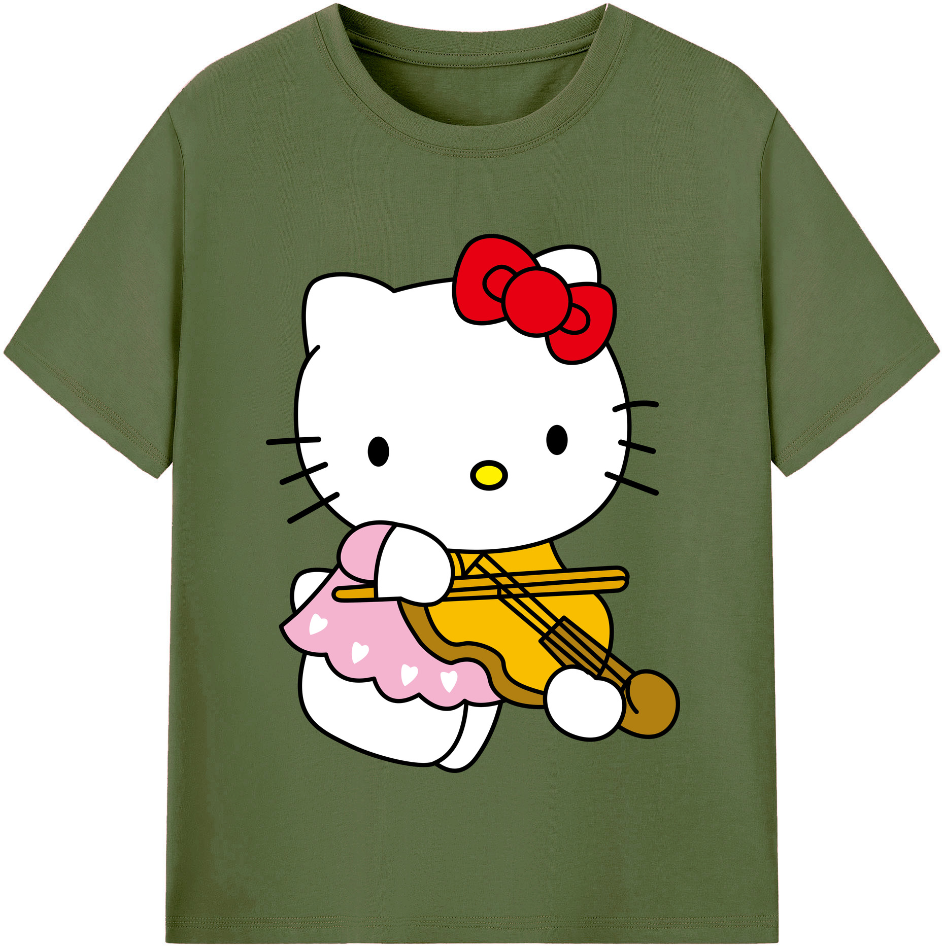 （画像用） Hello Kitty ハローキティ 綿100％半袖Tシャツ（フロントプリント）